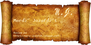 Merő Jozafát névjegykártya